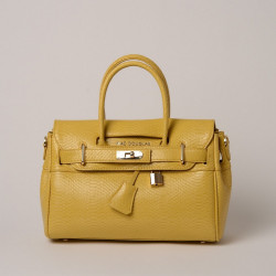 Pyla BRYAN, petit sac à main motif python jaune