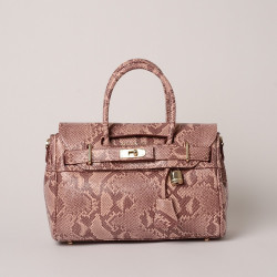 Pyla BRYAN, petit sac à main motif python bicolore rose