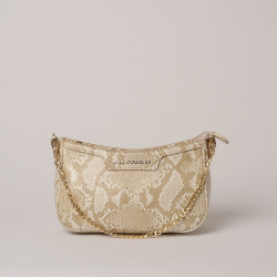 Tyler BRYAN, petit sac baguette motif python sable beige