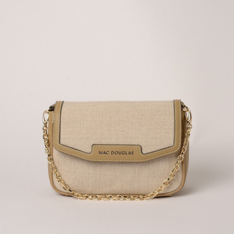 Kiribati FANTASIA, sac à main lin beige mastic