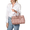 Pyla BRYAN, sac à main motif python bicolore rose