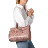 Pyla BRYAN, sac à main motif python bicolore rose