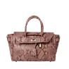 Pyla BRYAN, petit sac à main motif python bicolore rose