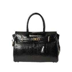 Pyla BRYAN, petit sac à main motif python noir