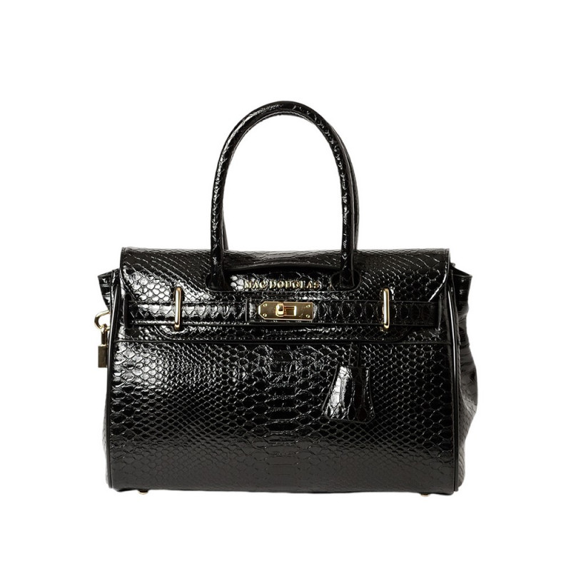 Pyla BRYAN, petit sac à main motif python noir