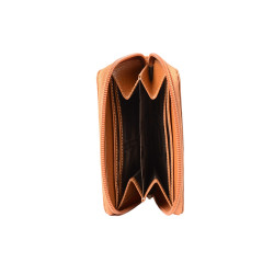 Cutter BUNI, portefeuille zippé cuir châtain