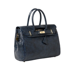 PYLA BRYAN, petit sac à main motif python marine