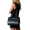 PYLA BRYAN, petit sac à main motif python marine