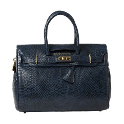 PYLA BRYAN, petit sac à main motif python marine