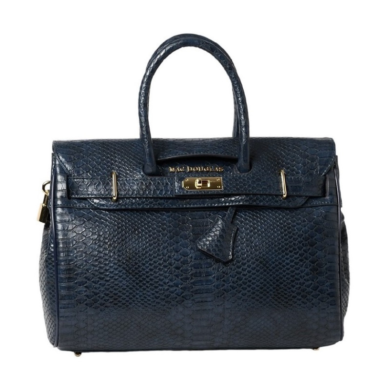 PYLA BRYAN, petit sac à main motif python marine