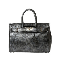 Pyla BRYAN, sac à main motif python silver