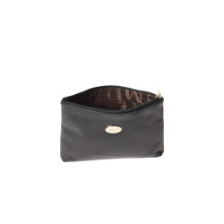 Limace BUNI, pochette plate cuir noire