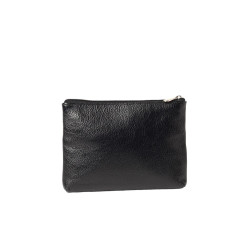 Limace BUNI, pochette plate cuir noire