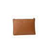Limace BUNI, pochette plate cuir châtain