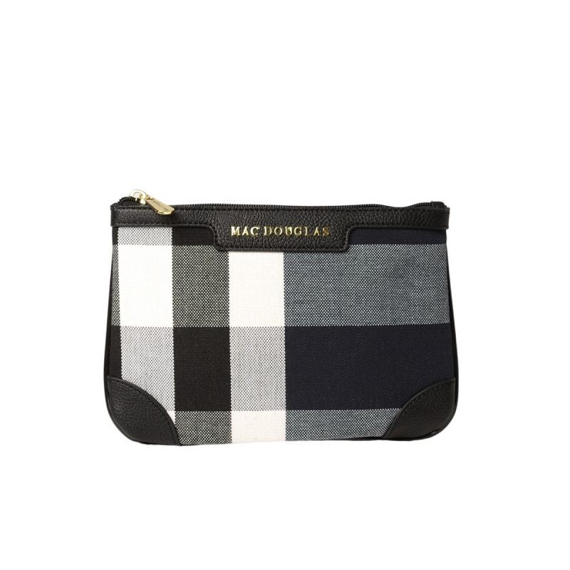 Jaipur FANTASIA, pochette à motif tartan noir et blanc