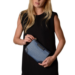 Jaipur FANTASIA, pochette toile tressée bleu jean