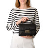 Joyau FANTASIA, petit sac cartable en toile tressée noire