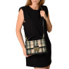 Joyau FANTASIA, petit sac cartable à motif kilt écru et vert