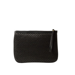 JAIPUR FANTASIA, grande pochette toile tressée noire