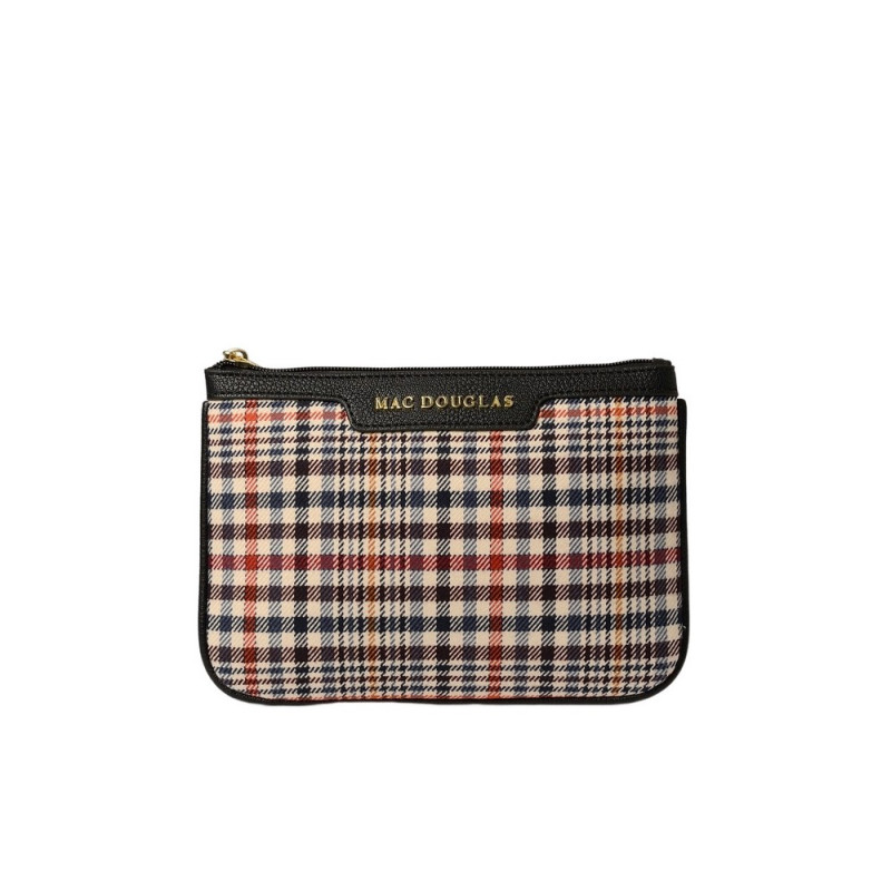 Jaipur Fantasia, pochette motif écossais écru et noir