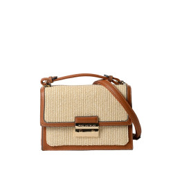 Joyau FANTASIA, petit sac cartable tressé écru