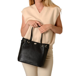 Poppy BUNI, sac seau cuir noir