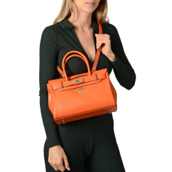 Pyla BUNI, mini sac à main cuir mandarine