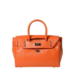 Pyla BUNI, petit sac à main cuir mandarine