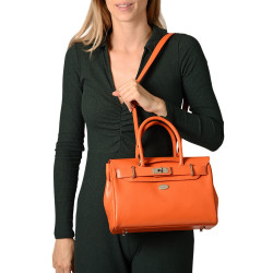 Pyla BUNI, petit sac à main cuir mandarine