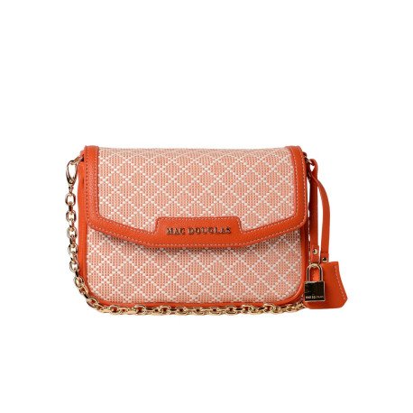 KIRIBATI FANTASIA, petit sac à motif losange corail