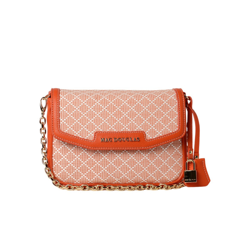 KIRIBATI FANTASIA, petit sac à motif losange corail