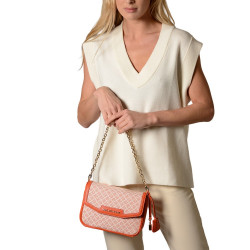 KIRIBATI FANTASIA, petit sac à motif losange corail