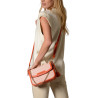 KIRIBATI FANTASIA, petit sac à motif losange corail