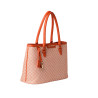 LAURENE FANTASIA, sac cabas à motif losange corail