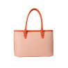 LAURENE FANTASIA, sac cabas à motif losange corail