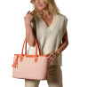 LAURENE FANTASIA, sac cabas à motif losange corail