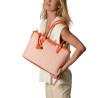 LAURENE FANTASIA, sac cabas à motif losange corail