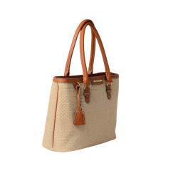 Laurene FANTASIA, sac cabas toile tressée beige