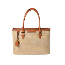 Laurene FANTASIA, sac cabas toile tressée beige