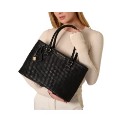 Laurene FANTASIA, sac cabas toile tressée noire