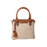 LAURENE FANTASIA, petit sac cabas à motif losange châtain
