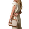 LAURENE FANTASIA, petit sac cabas à motif losange châtain