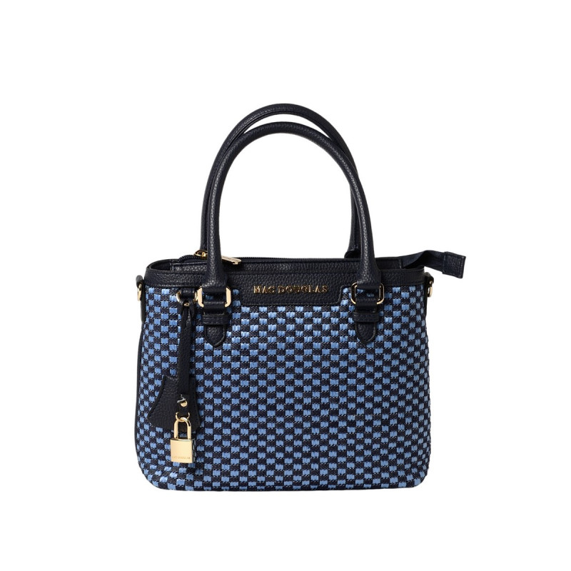LAURENE FANTASIA, petit sac cabas toile tressée bleu jean