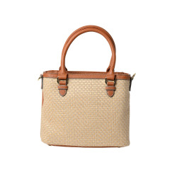 Laurene FANTASIA, petit sac cabas toile tressée beige