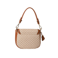 NAIA FANTASIA, sac porté épaule à motif losange châtain