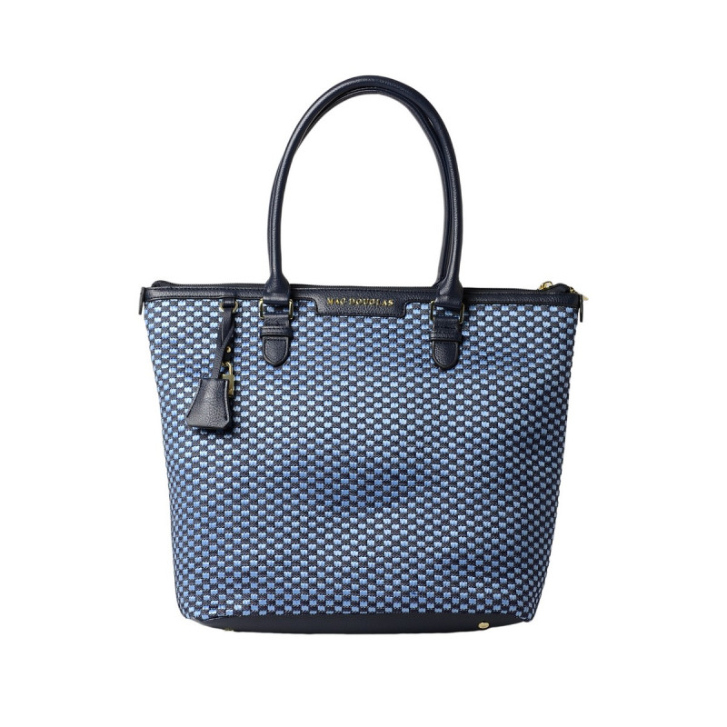 Pauillac FANTASIA, grand sac cabas tressé bleu jean