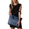 PAUILLAC FANTASIA, grand sac cabas tressé bleu jean