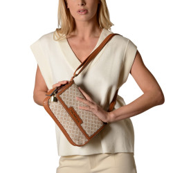 Prado FANTASIA, sac bandoulière à motif losange châtain