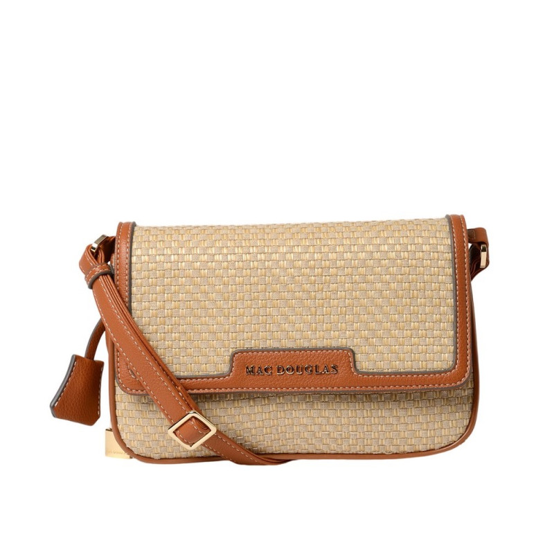 PRADO FANTASIA, sac bandoulière tressé beige