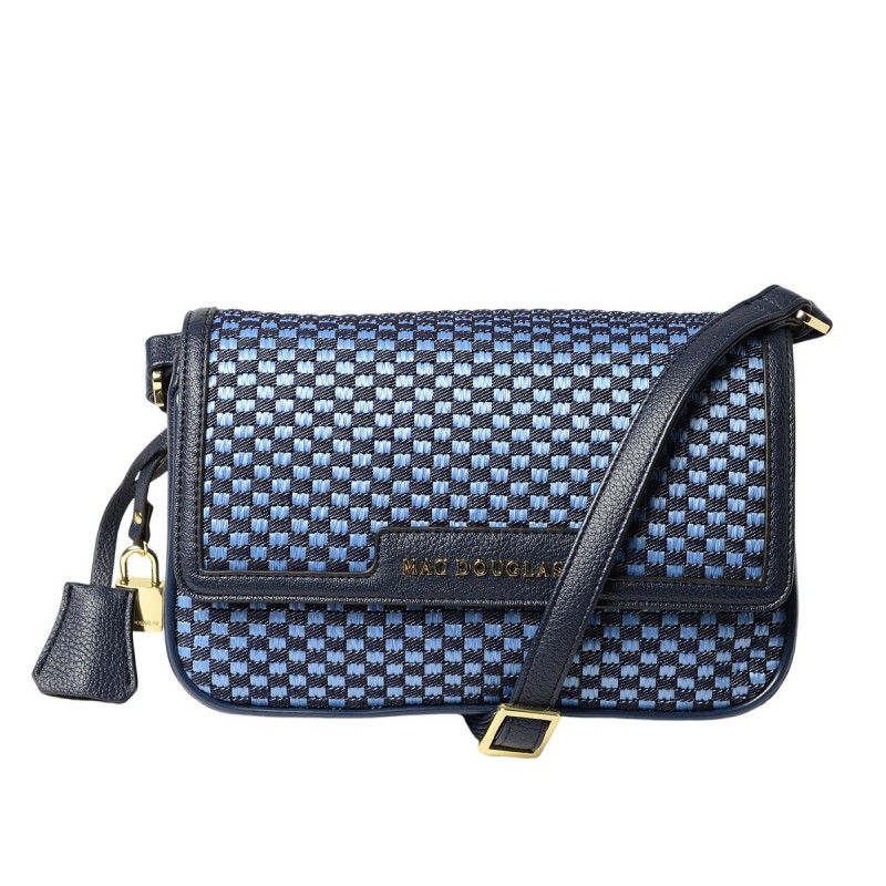 Prado FANTASIA, sac bandoulière tressé bleu jean